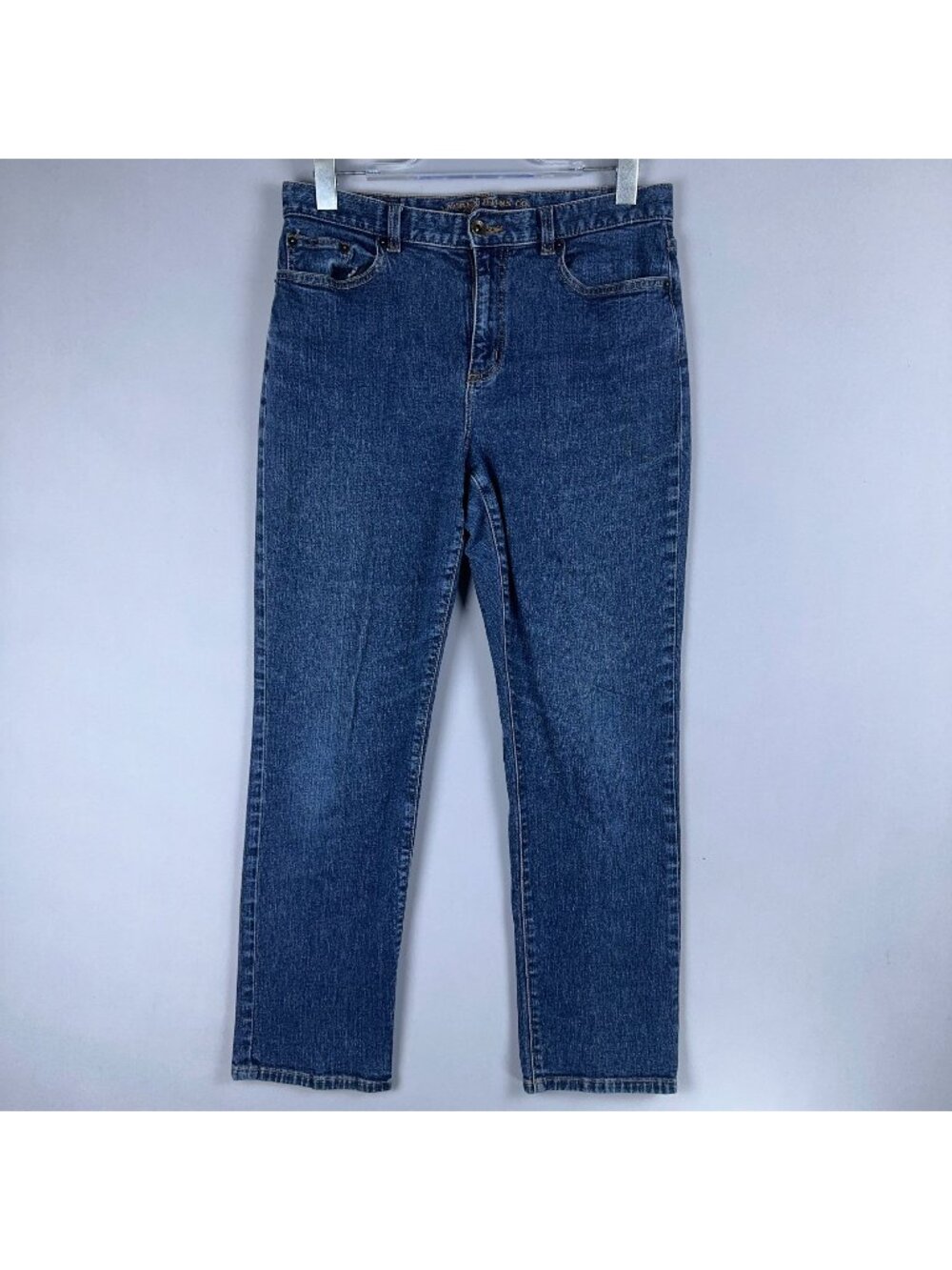 Lauren Jeans Co. Premium Straight Leg Jeans Womens Size 8P Blue Denim